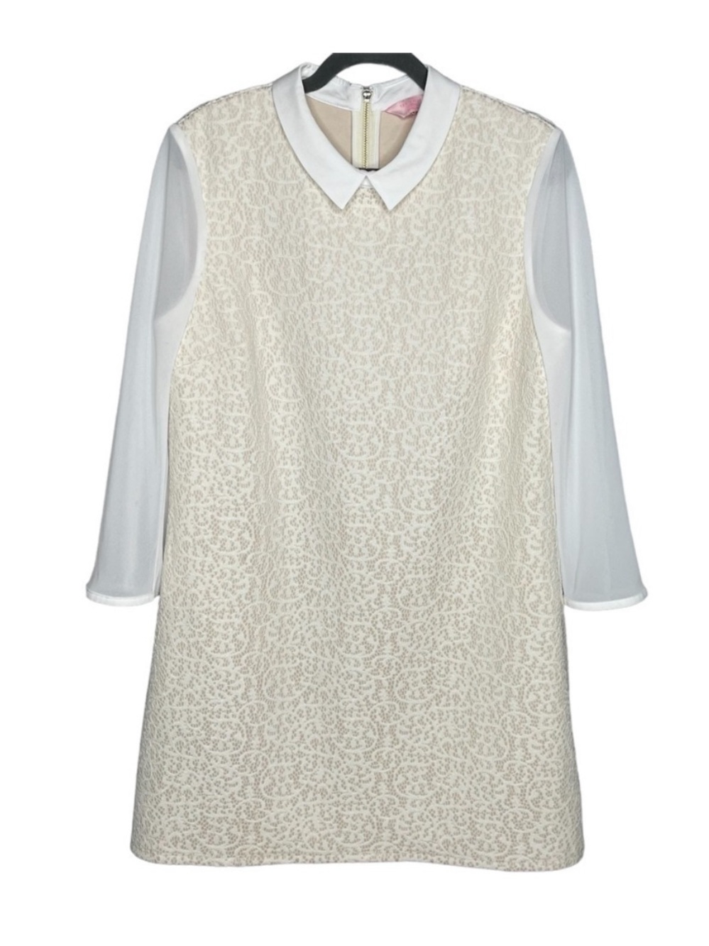 Ted Baker Marsham tunic sheath mini dress - Lace body sheer sleeves